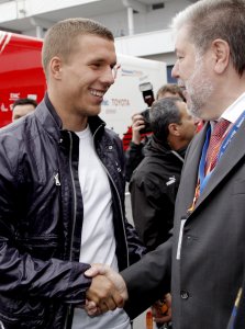 Poldi bei der Formel 1