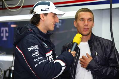 Poldi bei der Formel 1