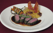 Gekr&auml;utertes Lamm mit Kartoffelgratin