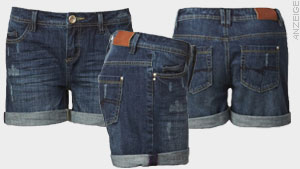 Shorts mit lässigem Abriebeffekt